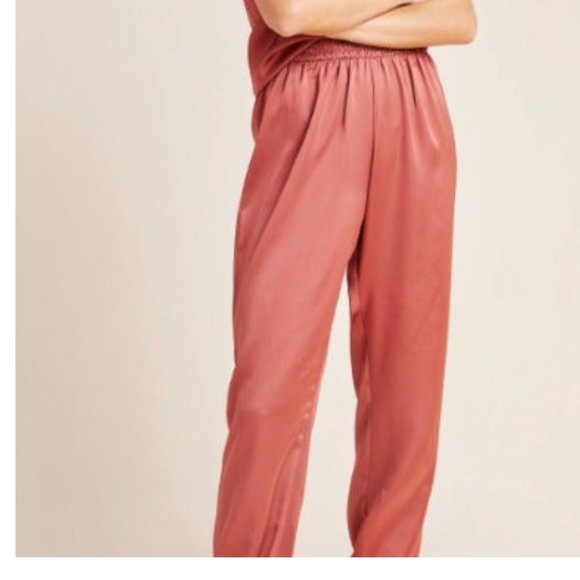 Anthropologie Pants - NWT anthropologie satin joggers mauve M